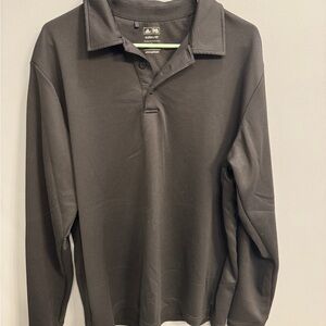 Adidas Black Long Sleeve Polo Shirt Heavy Weight Large EUC
